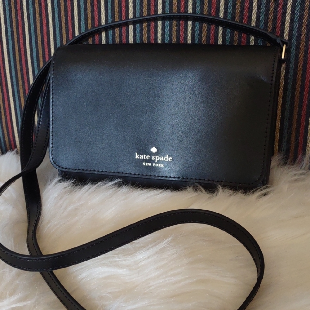 kate spade Black Leather Crossbody Bag